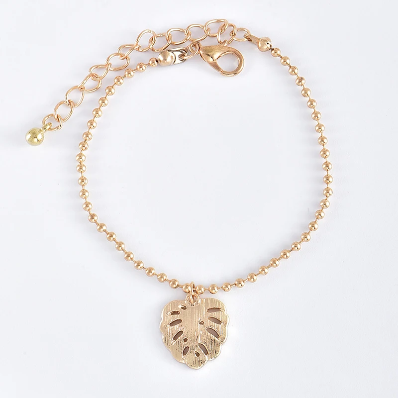 6 шт./компл. пляжные браслеты для женщин модные листье Луна Золотая рама с