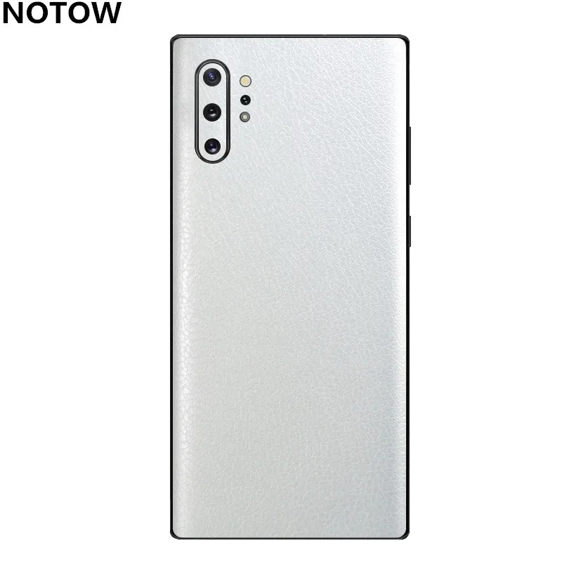 Silver NOTOW модная кожаная ПВХ наклейка обёрточная пленка для мобильного телефона защитная пленка для samsung Galaxy Note10/Note10Plus/Note8/A70/A50 - Цвет: Silver