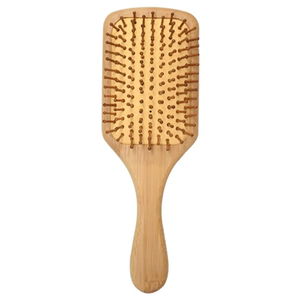 

Solid Wood Paddle Hairbrush With Wood Bristles For Massaging Scalp Hairdressing And Massage Square Comb Hair Comb