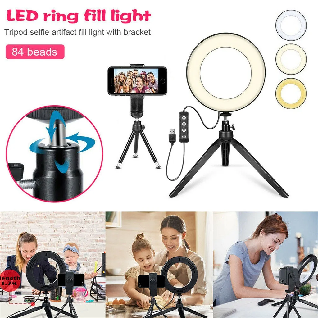 LED Ring Fill-Light Studio Photo Video USB Dimmable Lamp Selfie Phone Cameras Self-timer ring light fill live support#30 | Мобильные