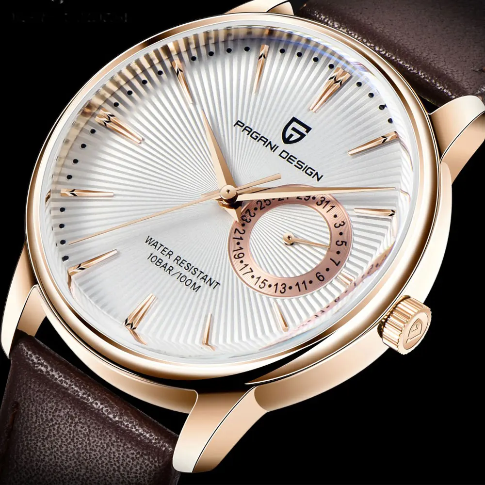 Часы Pagani design Мужские кварцевые с белым циферблатом Роскошные водонепроницаемые