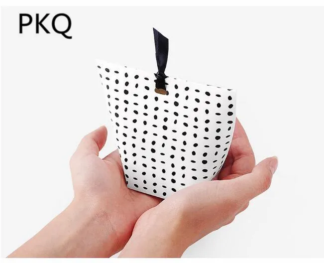 20 шт маленький Подарочный пакет Черная бумажная коробка для конфет мешок