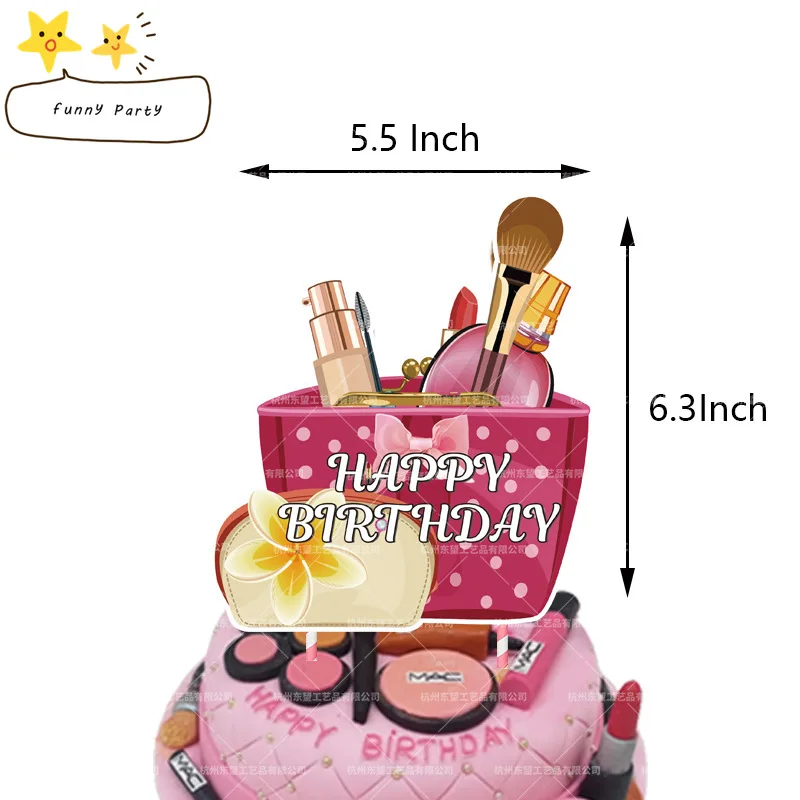 

46pcs Cosmetic Theme Balloons Lipstick Banner Birthday Party Decorations Baby Shower Decor Kids Party Pink Balloon Air Globos