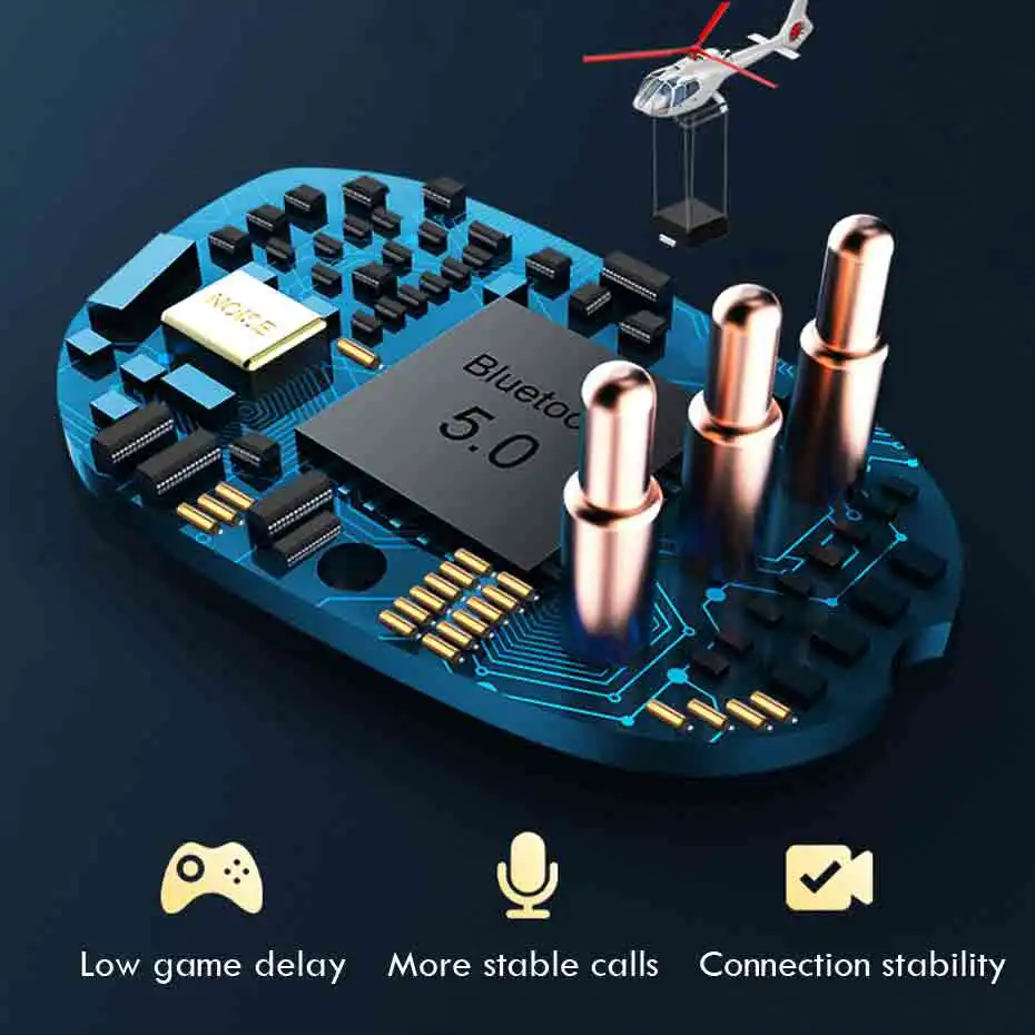 Беспроводные Bluetooth-наушники с зарядным чехлом 2200 мА · ч TWS-наушники со