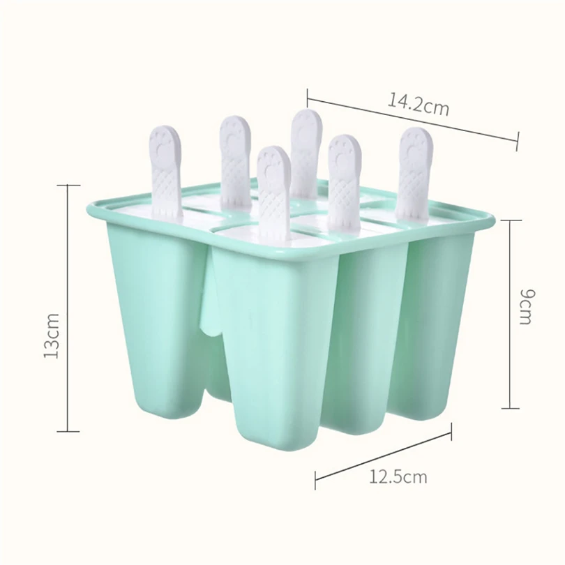 

Silicone 6 Hole Popsicle Mold Ice Molds Classic Molds Trays Reusable Lolly Mould DIY Ice Cream Maker Dessert Molds J50