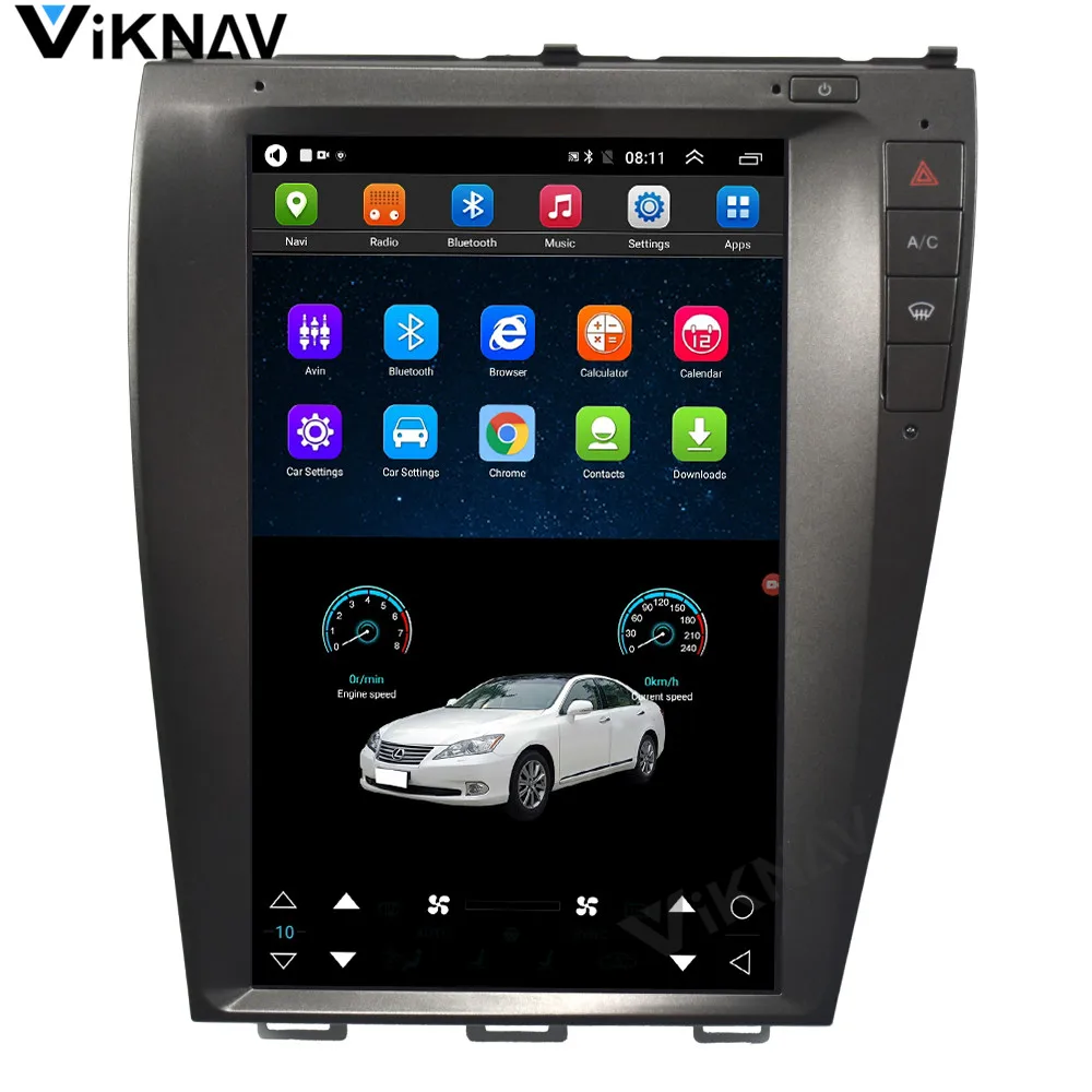 

Viknav Tesla style для-Lexus ES ES240 ES350 2006 2007 2008 мультимедийный плеер Видео Android автомобильный радиоприемник с навигацией GPS 12,1 дюймов