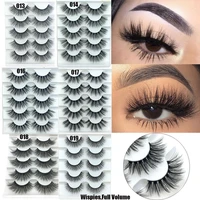 skonhed 5 pairs 6d faux mink hair false eyelashes natural long wispies lashes handmade cruelty free criss cross