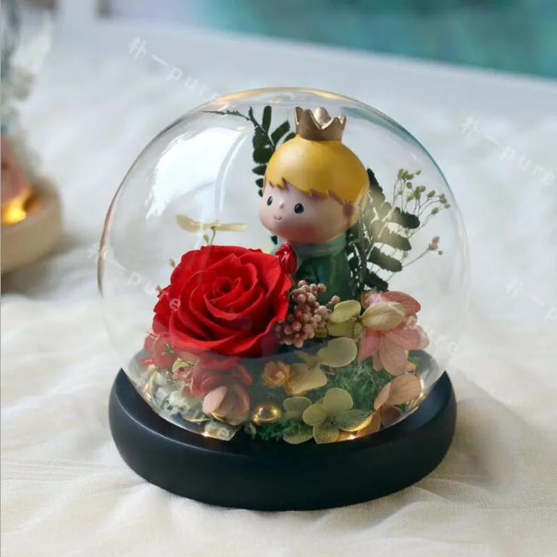 

8sets/pack Diameter=10cm Small Size Different Base Glass Dome Vase Home Decoration Transparent Cover Friend Gift Wedding Prop