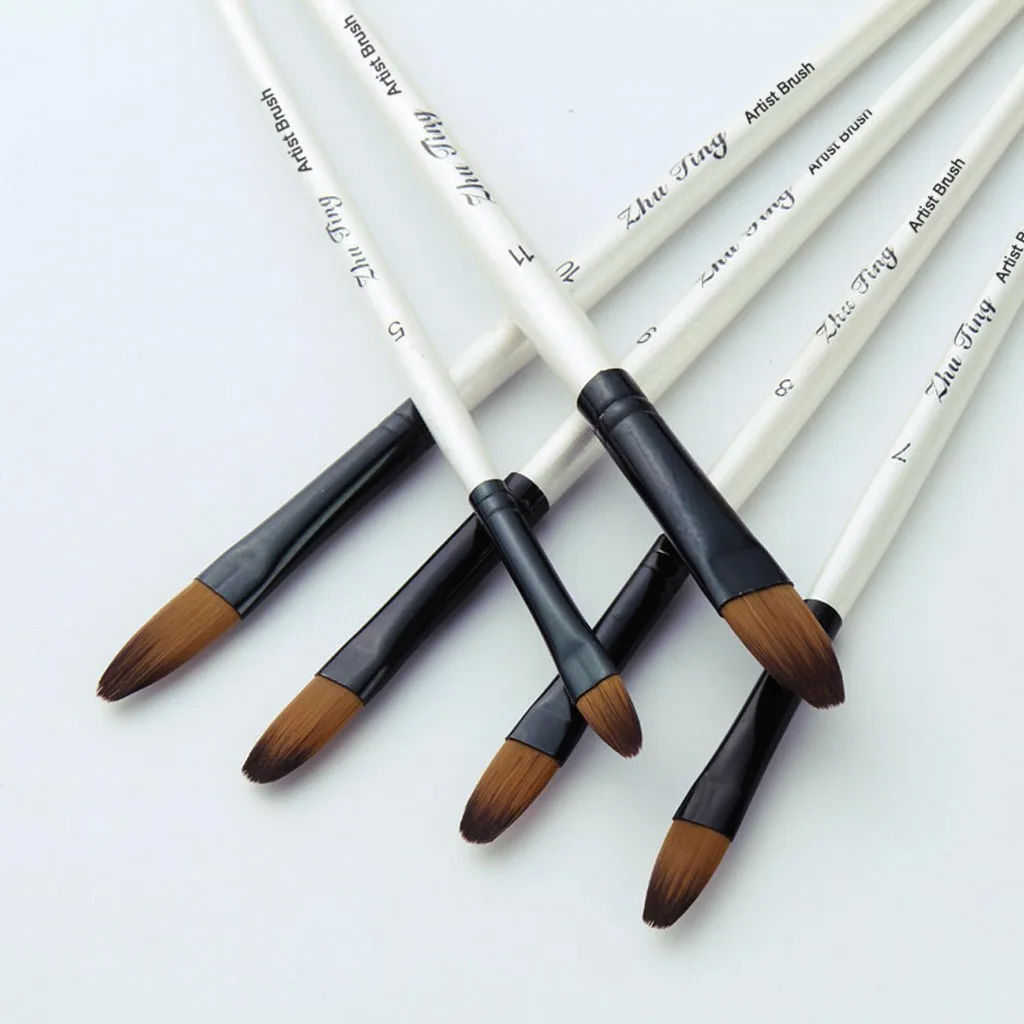 12 художник Акварельная Краски ing кисти для нейлоновые рисования масло акриловые