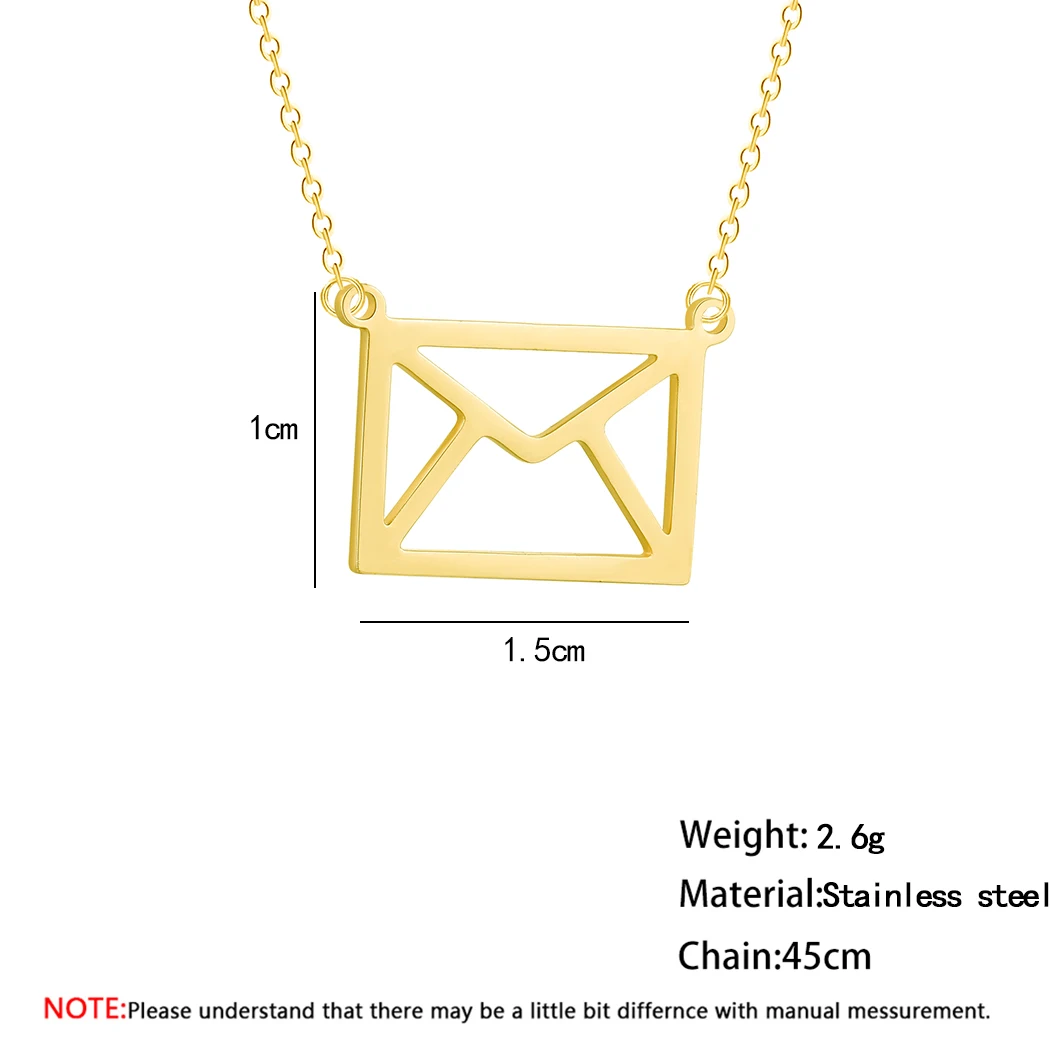 Kinitial милый конверт ожерелье с почтовыми буквами ожерелья кулоном цепочка