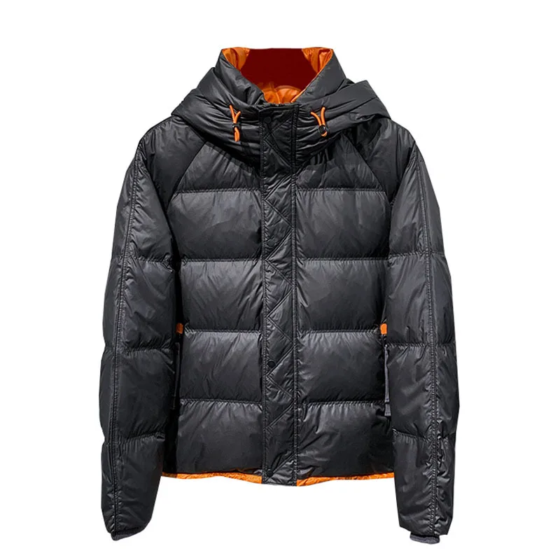 

Men's White Duck Down Jacket Warm Hooded Thick Puffer Jacket Coat Male Casual High Quality Overcoat Thermal Winter Parka Men