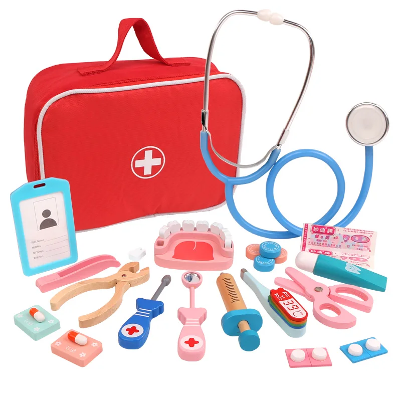 Детская Веселая деревянная игрушка-врач, Детская развивающая медицинская игрушка, веселая интерактивная игра для родителей и детей, подаро...