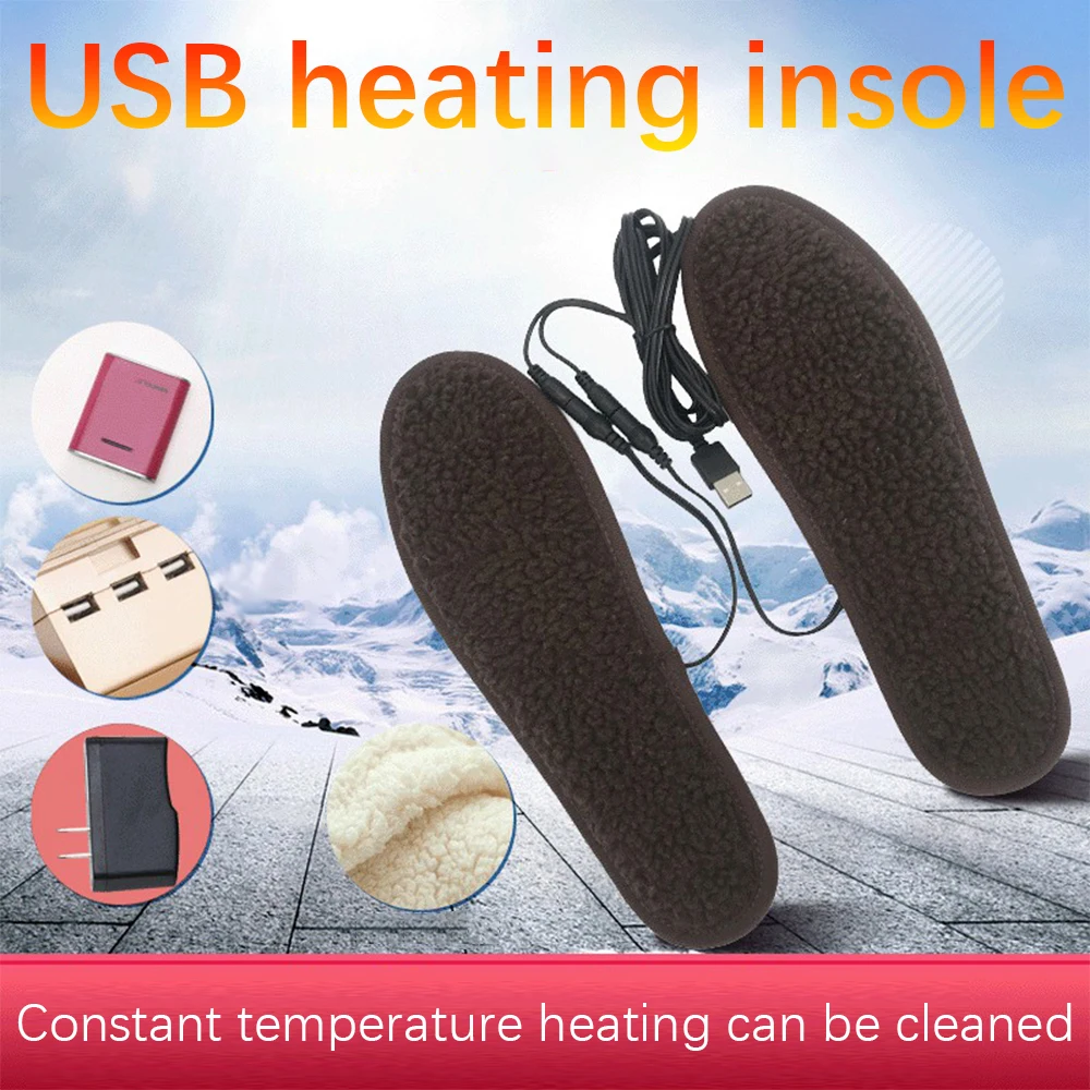 Palmilha de Aquecimento Tesouro ao ar Tamanho Elétrico Inserções Inverno Quente Livre Caça Caminhadas Esqui Sapato Almofada 35-46 Usb pé 13 Esporte e Lazer