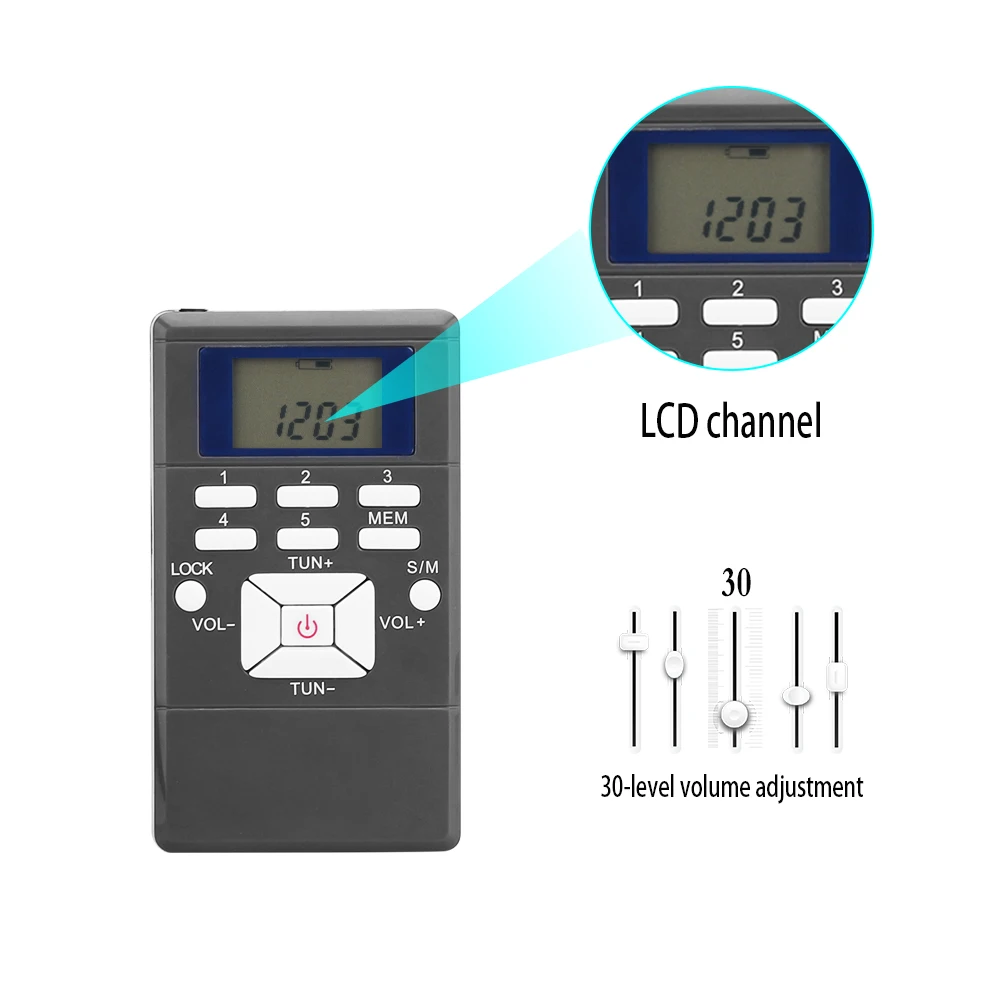 LCD FM Мини цифровой радиоприемник портативный компактный ABS AM/FM/коротковолновый