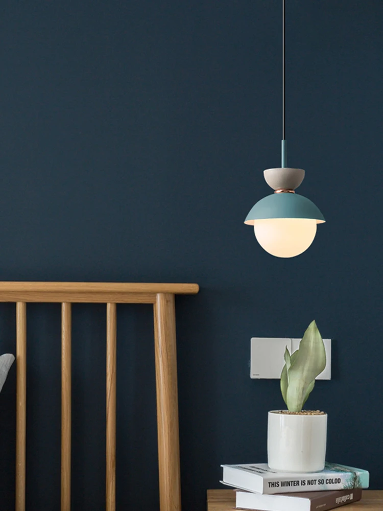 

Led Candelabro pequeo nrdico personalidad creativa macaron lmpara dormitorio luz colgante