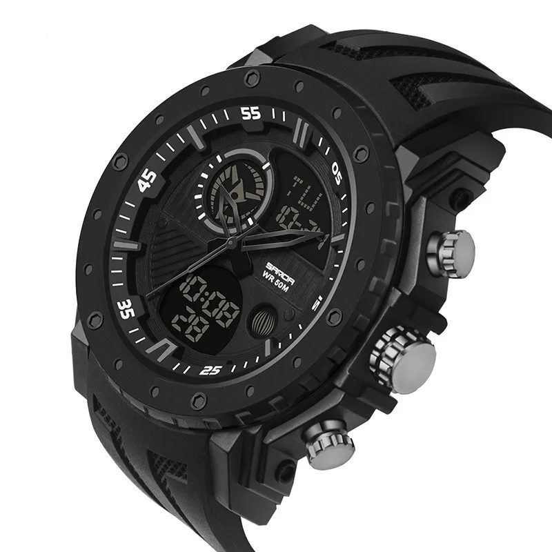 

Fashion Men Watch Multi-Function Dual Display Luminous Electronic Watches Waterproof Outdoor Mountaineering Watch For Men Gift