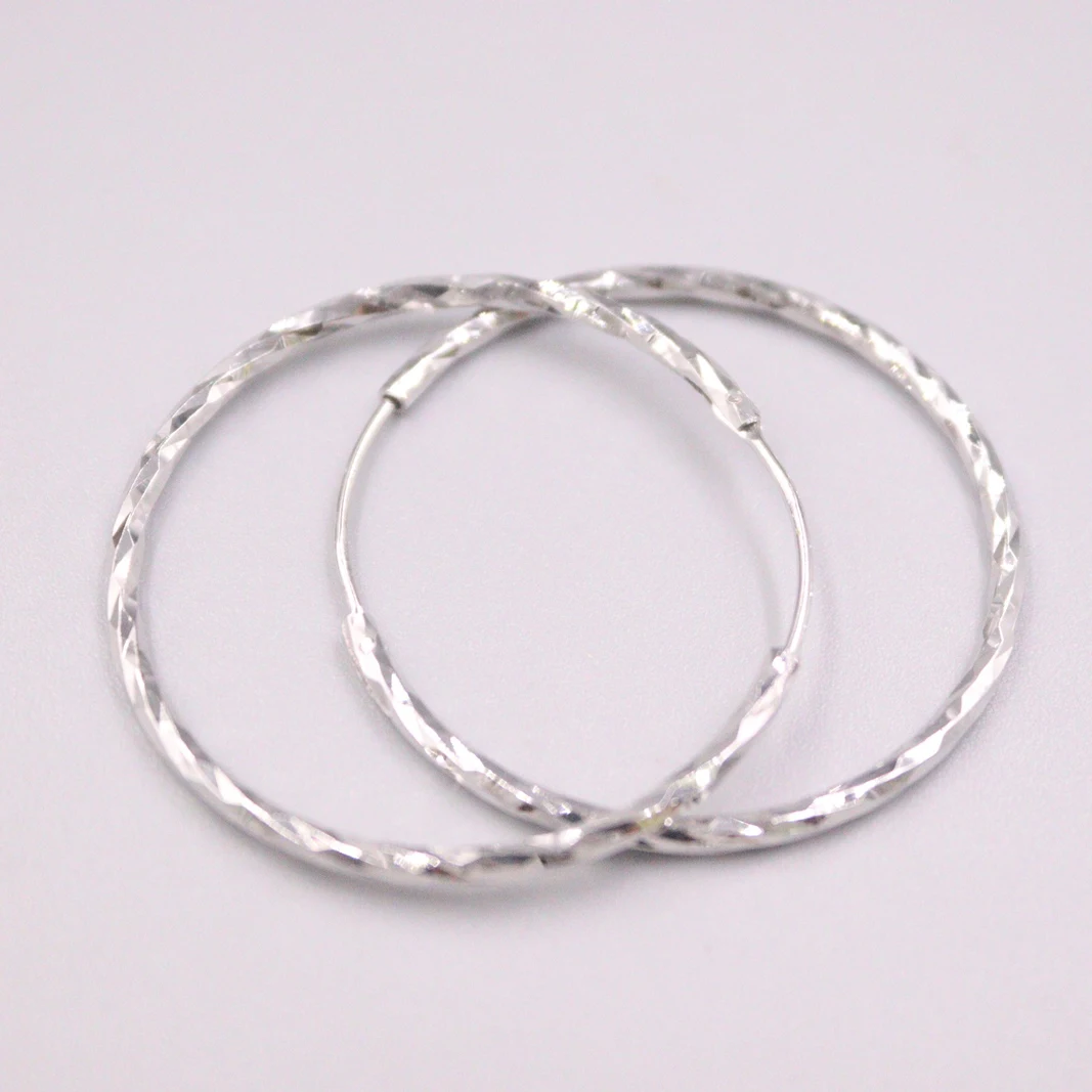 

Серьги-кольца женские из серебра 1,8 пробы, диаметром 35 мм