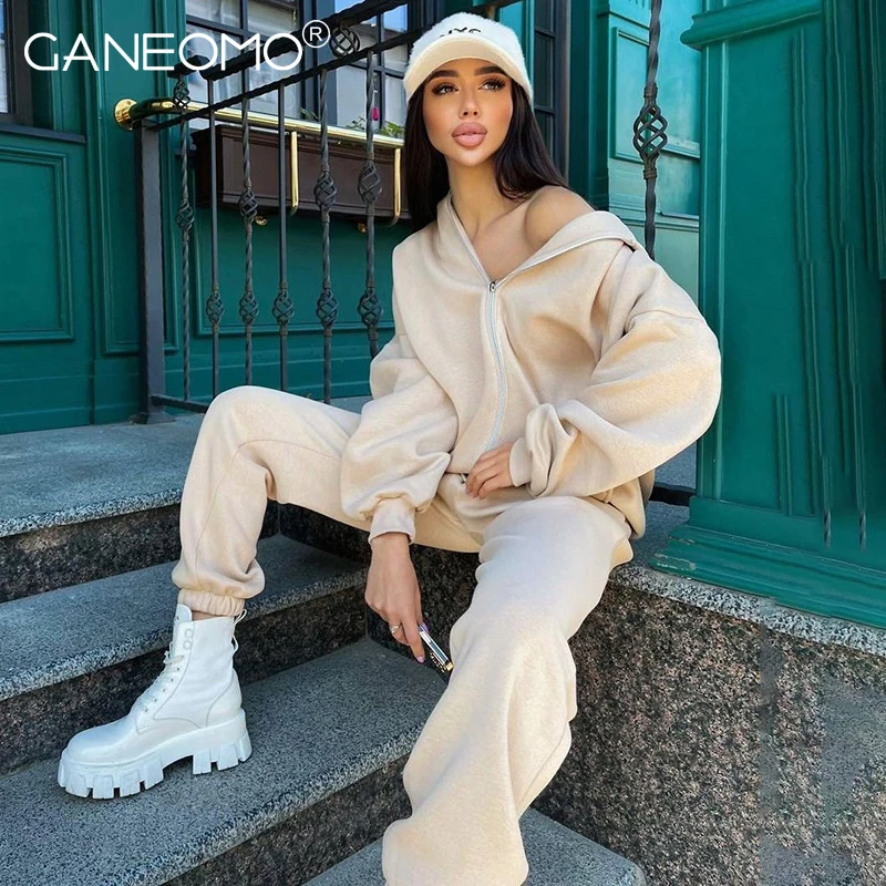 

Hoodies Sets Women Tracksuit Sweatshirt Pants Sets Fitness Sports Hooded Tops And Trousers Suits Matching Outfits Two Piece Set
