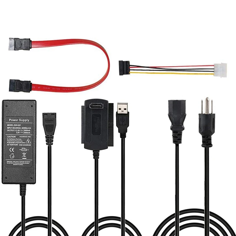 

SATA PATA IDE Drive к USB 2,0 переходник Кабель для жесткого диска HDD 2,5 дюйма 3,5 дюйма с внешним (вилка стандарта США)