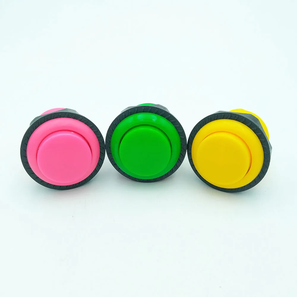100 шт., 24 мм, встроенный маленький микропереключатель, заводская цена, аркадная кнопка, круглая кнопка для самостоятельной сборки, набор для ... от AliExpress WW