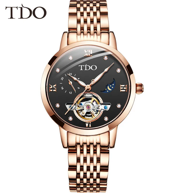 

TDO Women Watch Luminous Minority Waterproof Automatic mechanical Fashion imported movement Ins style Watch For Women Lover Gift