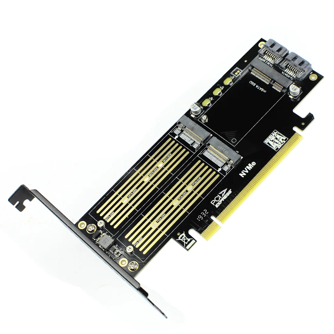 M.2 для NVMe SSD NGFF PCIE 3 0 X16 адаптер M ключ B Ключ mSATA PCI Express m2 AHCI 3in 1 переходная карта|Платы