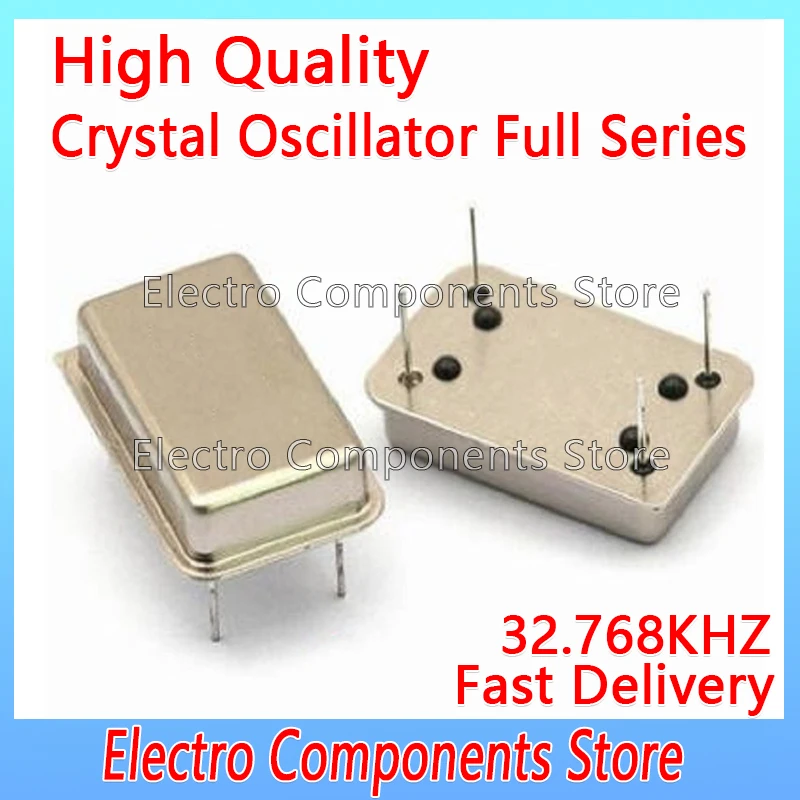 

2PCS/Lot Crystal Oscillator Throught Hole 32.768KHZ 32.768K Active Crystals OSC DIP-4 Rectangular Clock Vibration Full Size 4Pin