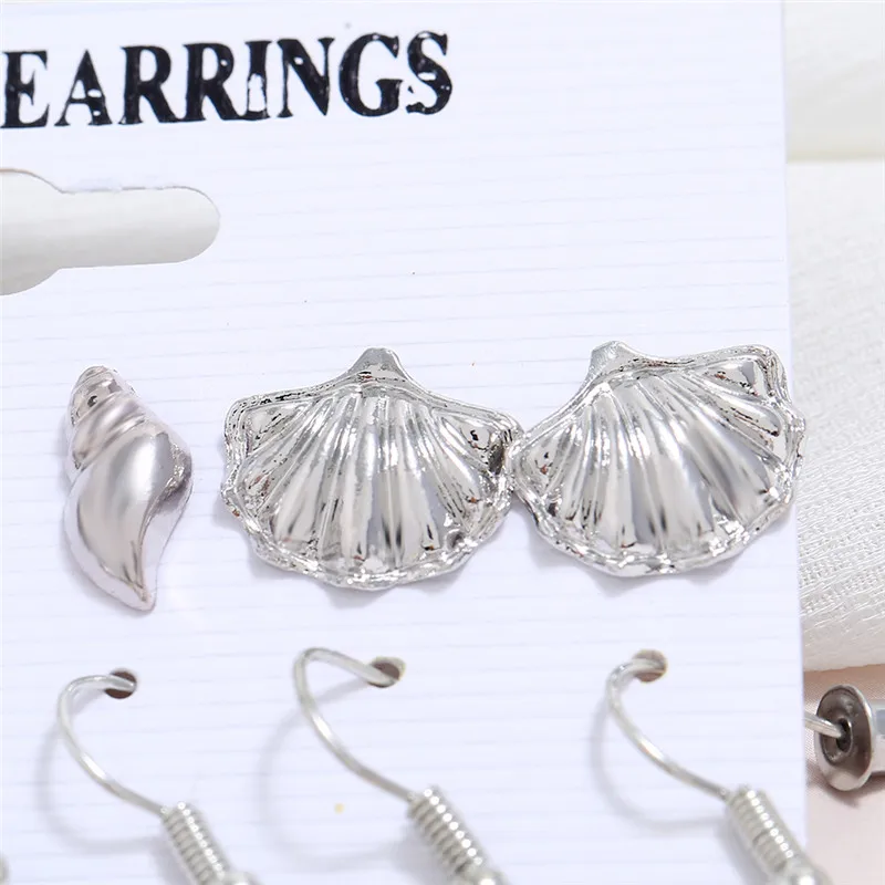 HOCOLE богемные раковины коври Висячие серьги для женщин модные серебряные