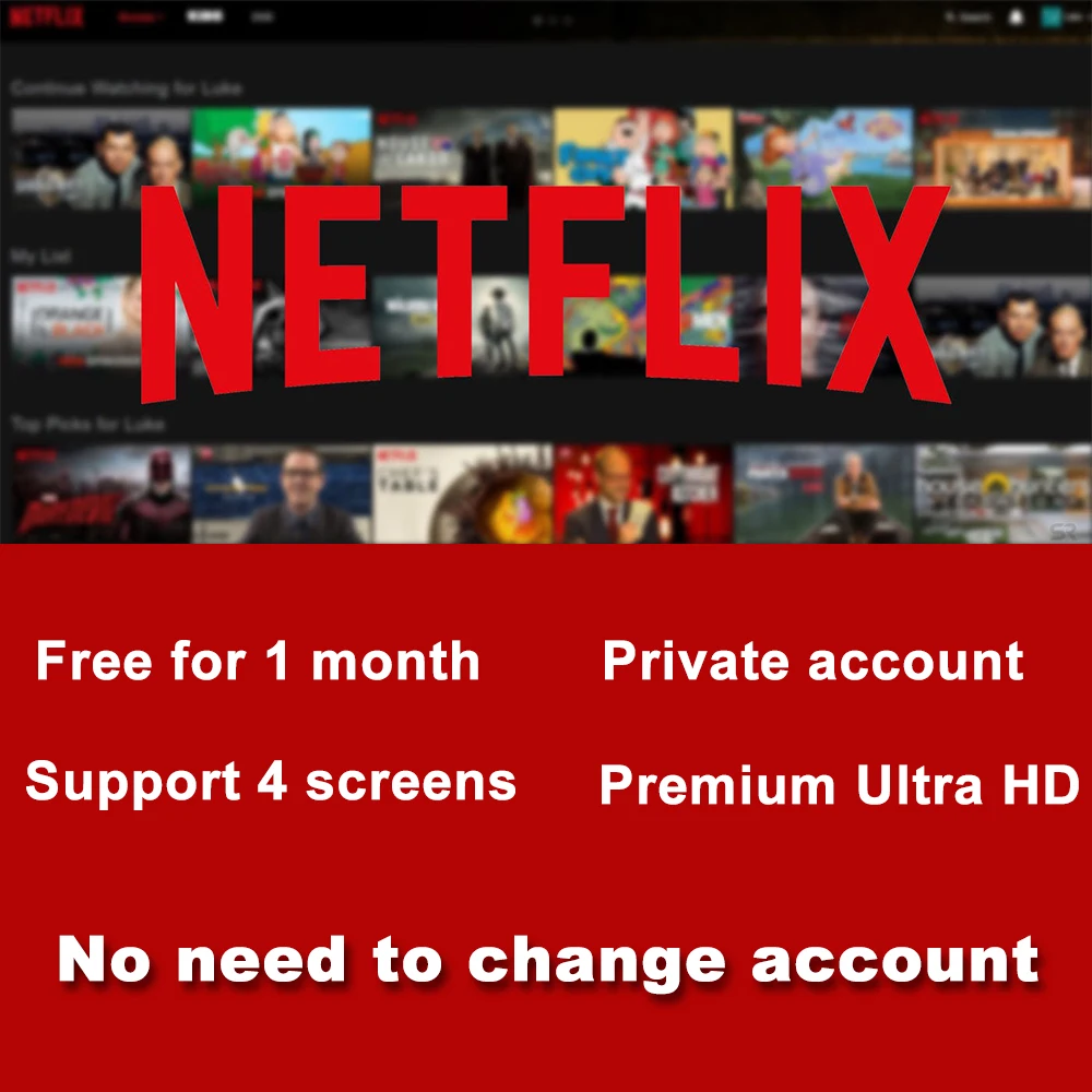 Лучшая оригинальная учетная запись Netflix 1 месяц Netflix 4K Премиум Ultra HD Поддержка 4 экранов для Smart tv и tv Box Android