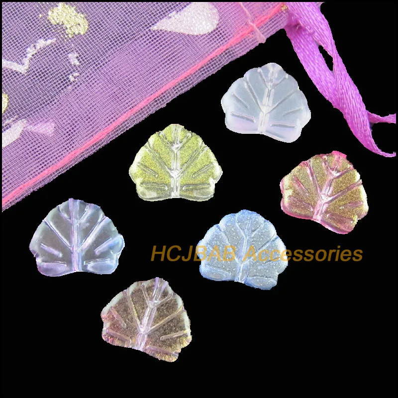 24 Новые разноцветные глазурованные подвески в виде листьев разделительные