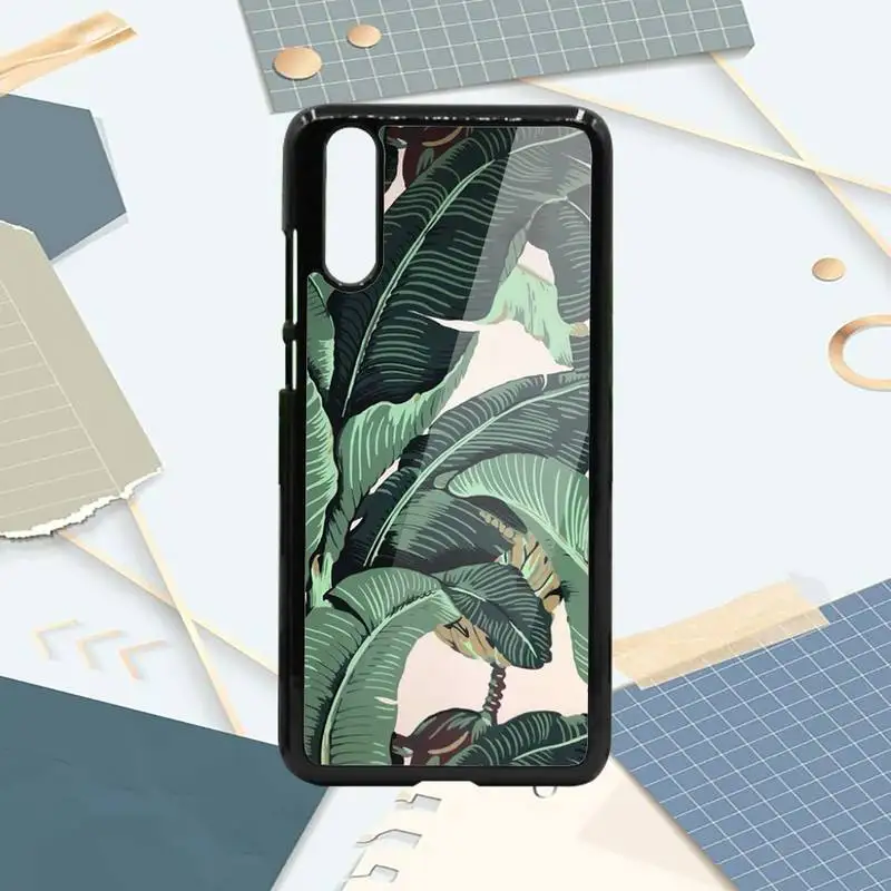 

Banana Retro Green leaf pattern Phone Case PC For Samsung galaxy S note 8 9 20 10 e lite2019 plus pro ultra