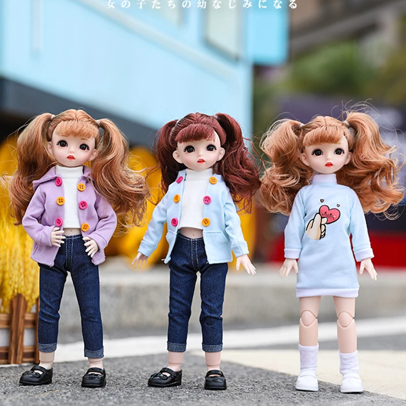 

Модное платье для девочек, 30 см, BJD, 15 подвижных шарнирных кукол, BJD, с спортивным платьем, длинные волосы, сделай сам, игрушка, подарок для дево...