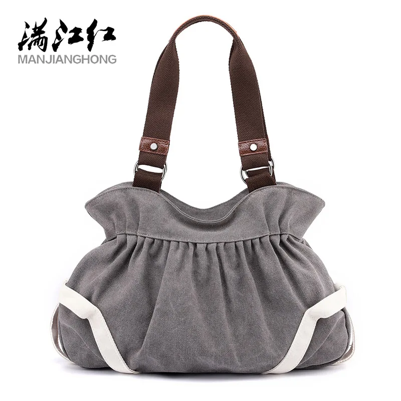 

Large Capacity Women Canvas Bags Ladies Casual Solid Color Shoulder Bag Reusable Women Shopping Beach Bag Promotion Girls Bags