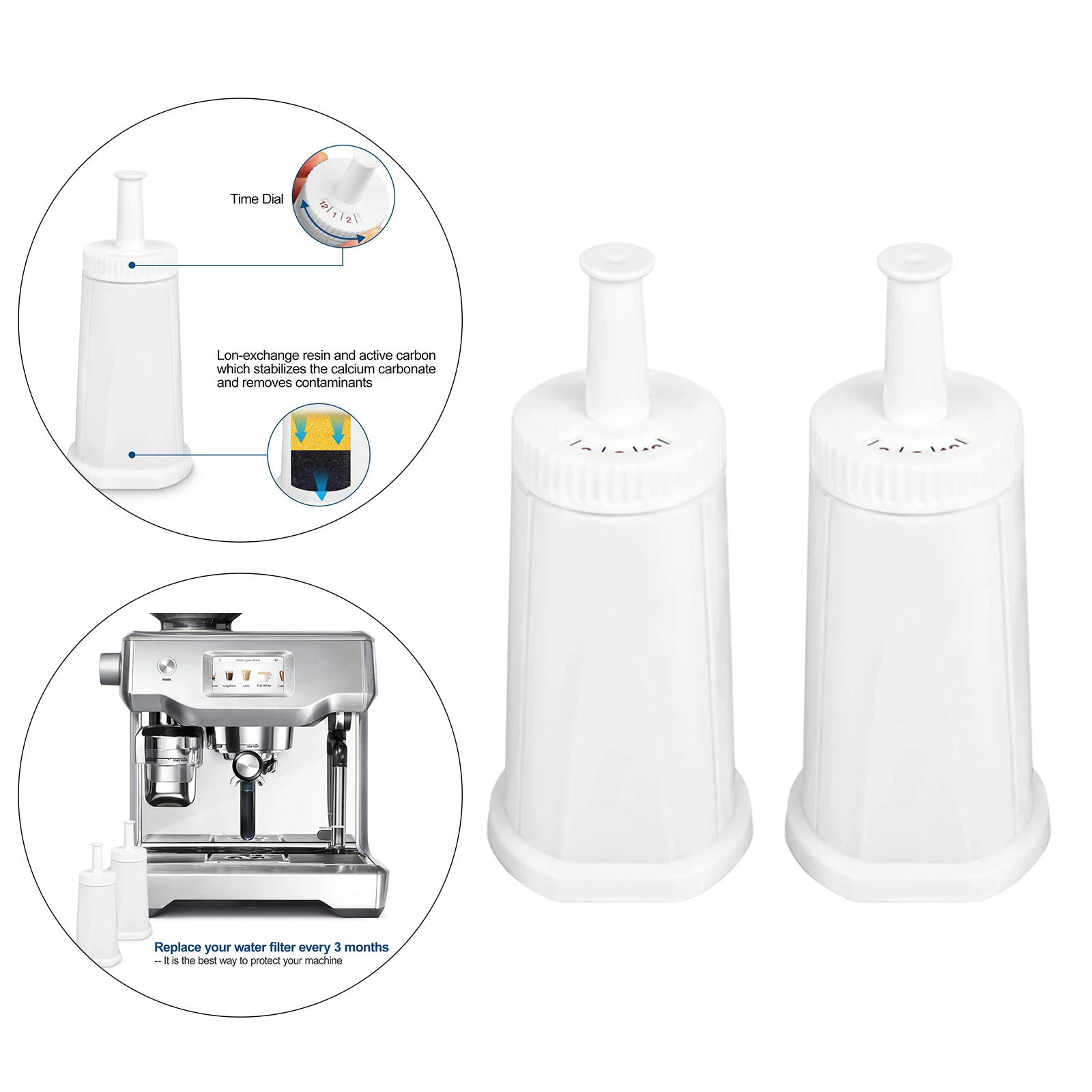 

2 шт., сменные фильтры для воды для кофе-машины