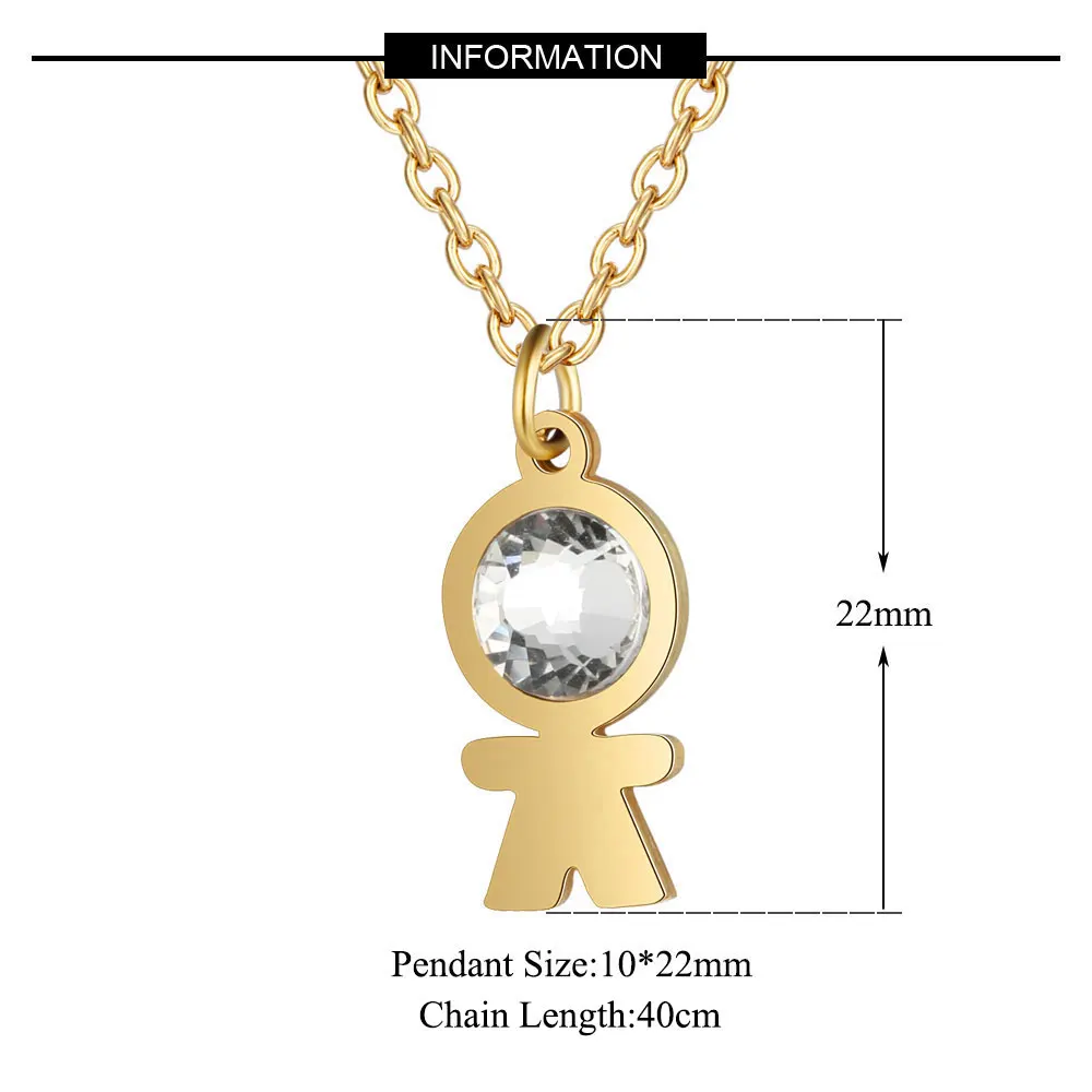 Модное большое хрустальное ожерелье из 100% нержавеющей стали для мальчиков и