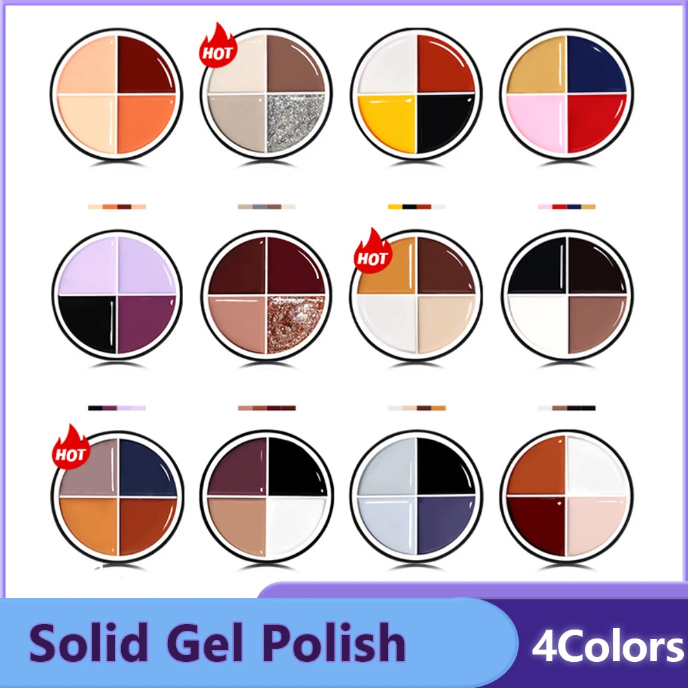 12 Constellation Series Popular Color Four-color Solid Nail Polish Canned Solid Cream Gel Nail Polish Long Lasting Gel Nail Glue