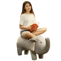 Fancytrader 51‘’ Giant Stuffed Elephant Lifelike Plush Simulation Elephant Toy Kids Cartoon Sofa Chair Can be Rode 130cm