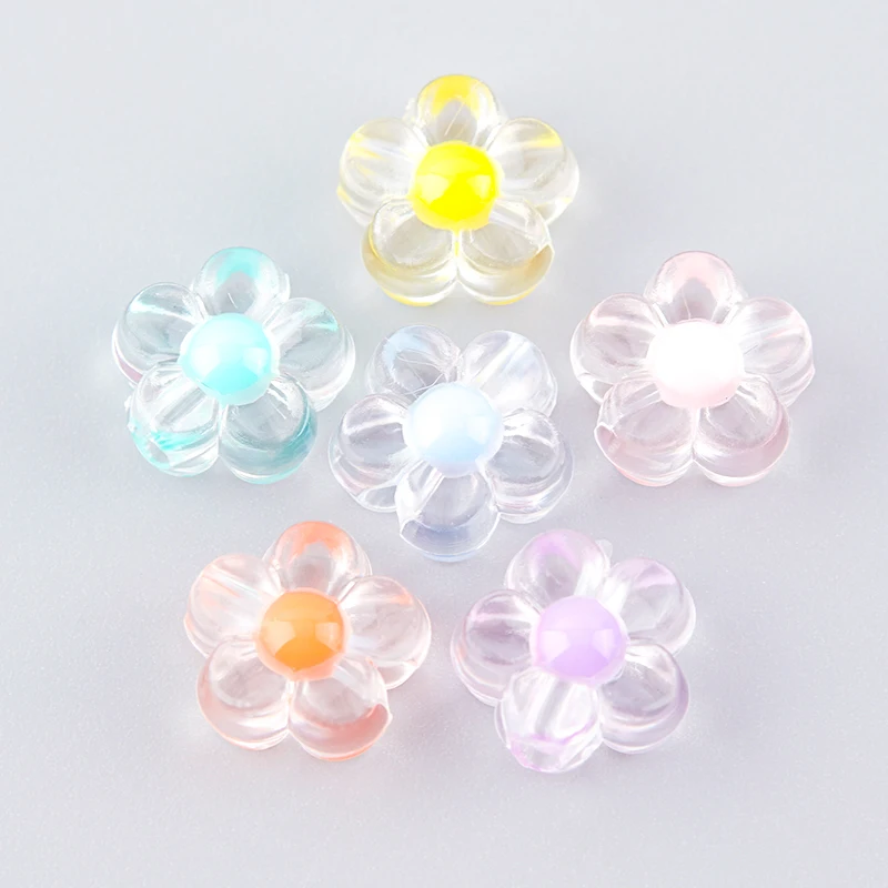 

50Pcs DIY Jewelry Accessory Acrylic Flower Spacer Blossom Bead Bracelet Making