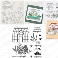 greenhouse metal cutting dies and clear stamps for diy scrapbooking decor embossing template greeting card handmade 2022 new