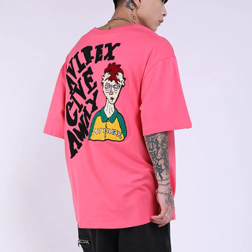 

2021 Men Hip Hop Streetwear Oversize Tshirt Embroidery Hipster Print T Shirt Harajuku Cotton Summer Short Sleeve T-Shirt Black