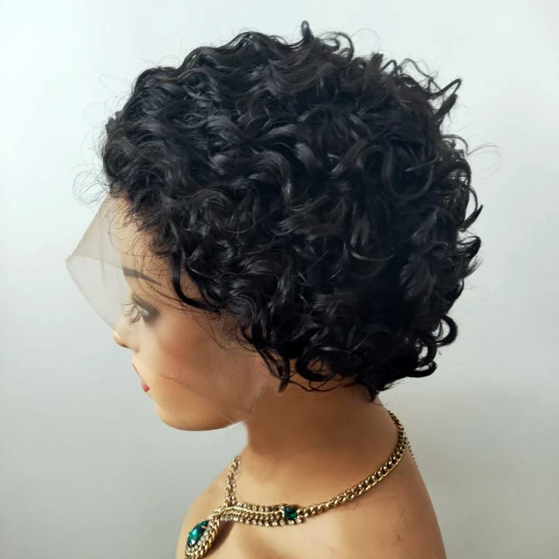 Choshim Short Bob Curly Wigs For Black Women 13x6 Brazilian Remy Hair Lace Front Human Pre Plucked Free Shipping | Шиньоны и парики