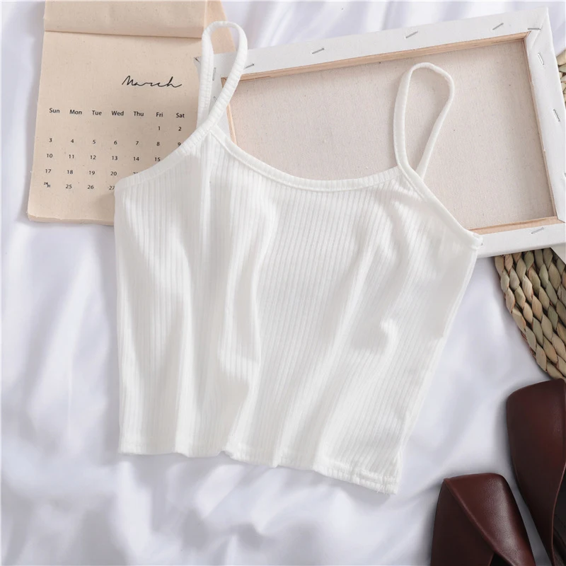 

1pc Backless Tank Top Thread Breathable Women Vest Comfort Fashion Camisole Summer Spaghetti Strap Crop Top Sexy Unique Vest