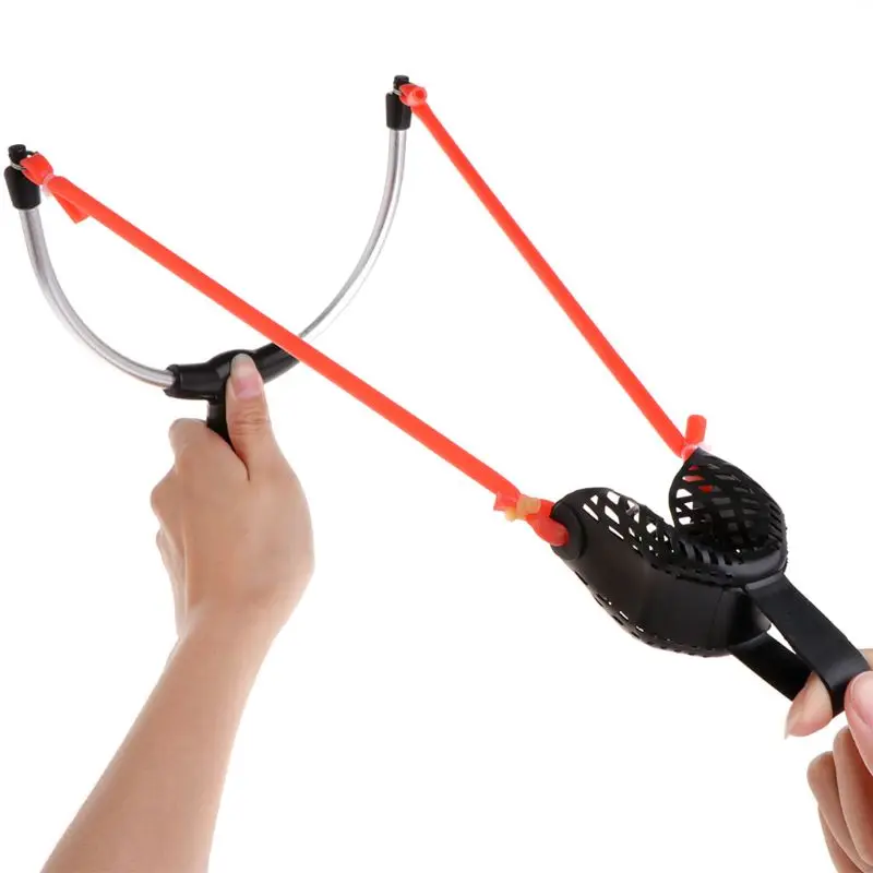 Рыболовная приманка Slingshot Thrower алюминиевый сплав эластичный мощный катапульты