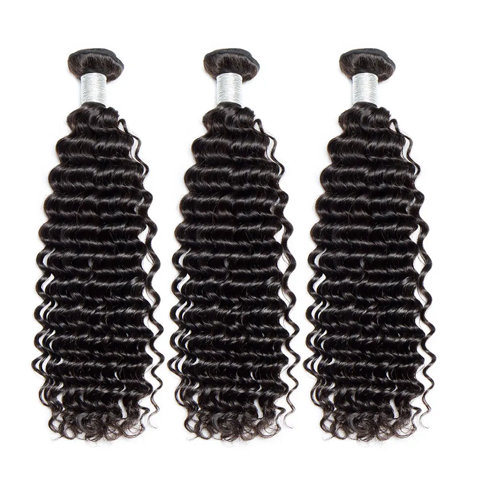 Alibele Peruvian Deep Wave Hair Bundles with Closure 4x4 Lace 3 4 Remy Human | Шиньоны и парики