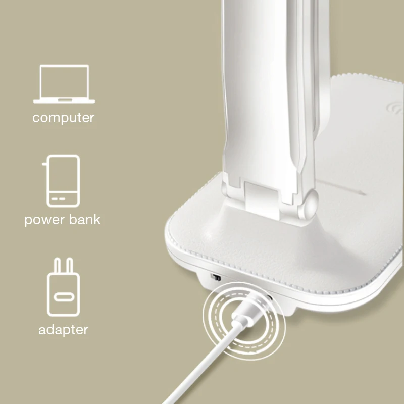 

LED Desk Lamp Foldable Three-speed Touch Dimming Table Lamp USB Rechargeable DC5V Beside Reading Night Light Lamp Eye Protection