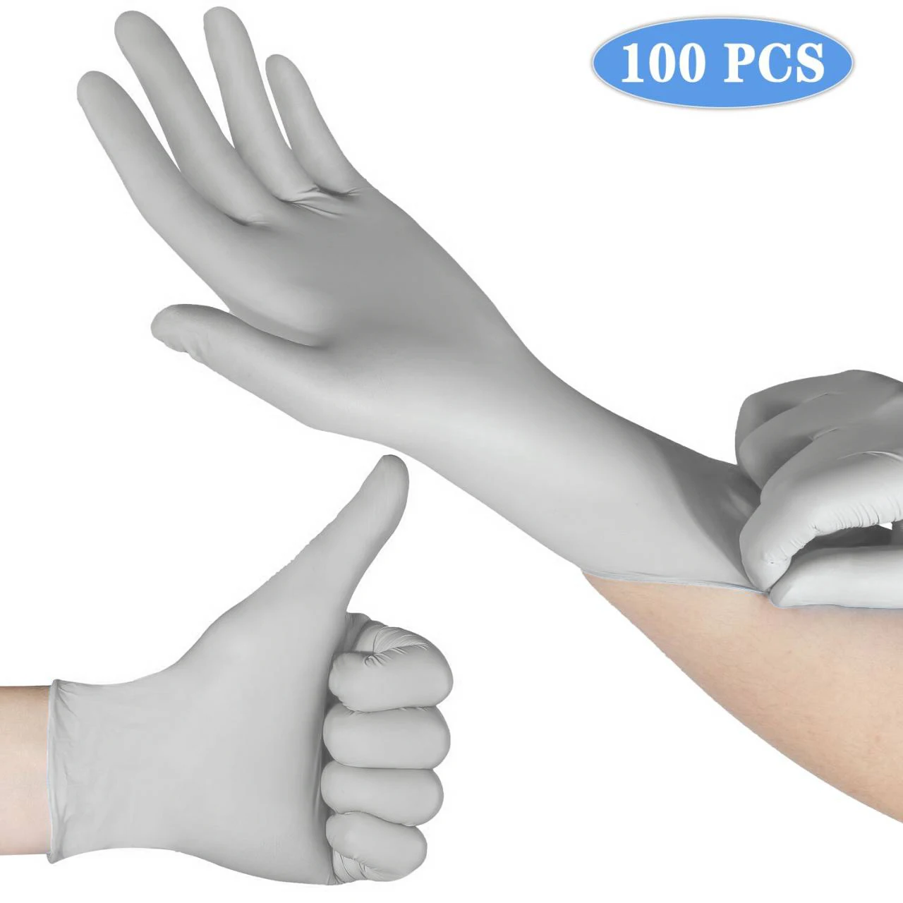 100 шт Одноразовые Белые латексные перчатки Нескользящие кислотные и щелочные
