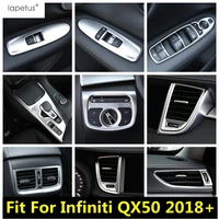silver head light lamp button dashboard ac air window lift panel cover trim interior kit for infiniti qx50 2018 2021 accessories