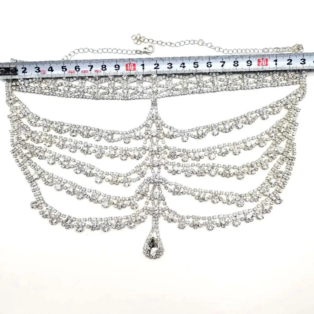 

Halloween Crystal Bling Mask Handmade Cosplay Jewelry Rhinestone Multi Layer Sexy Face mask Carnival Dance Party Jewellery