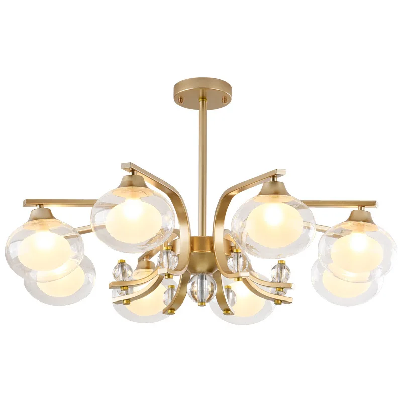 

Nordic Living Room Chandelier Post-modern Simple And Light Luxury Art Restaurant Lighting Creative Glass Ball Bedroom Lamps