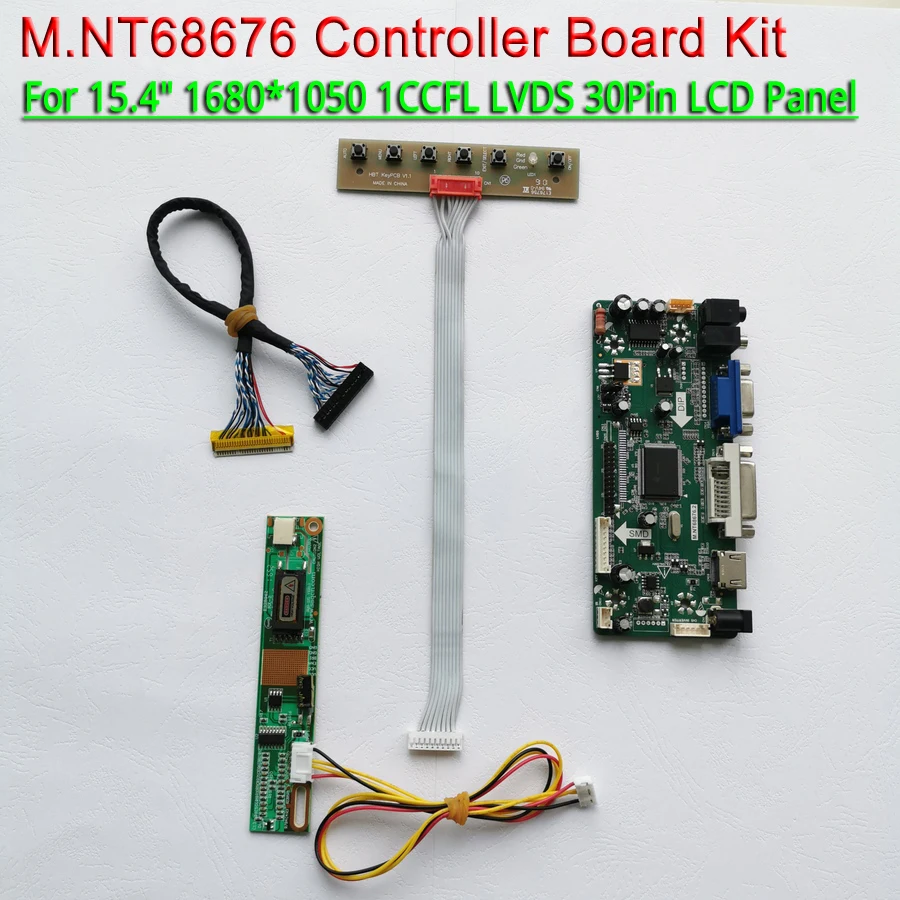 

Fit B154SW01 V1 V2 V4 V5 V7 V8 V9 VB VGA DVI 1CCFL LVDS 30Pins 15.4" Keyboard 1680*1050 M.NT68676 LCD Controller Board Kit